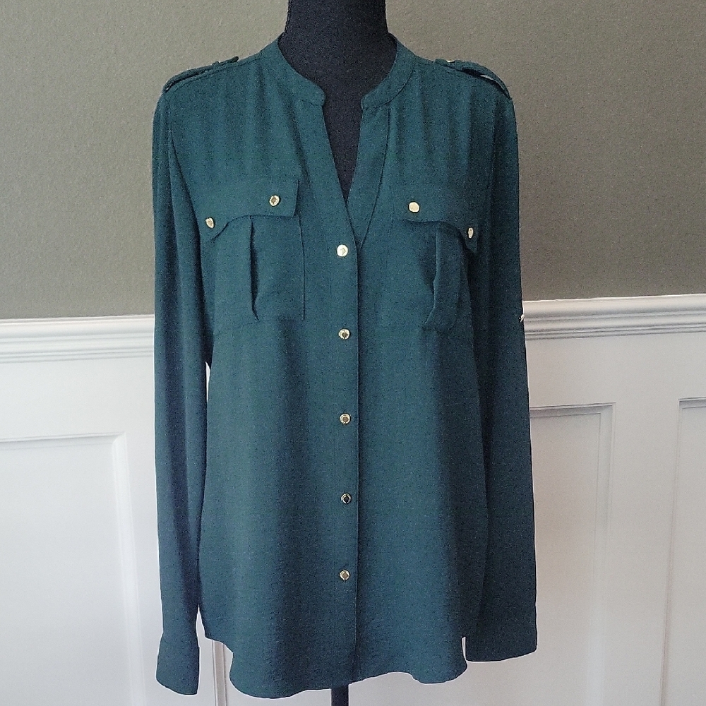 Calvin Klein Teal Button-Up Shirt